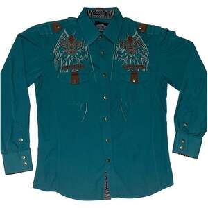 Montero Jeans Embellished Cotton Long Sleeve Button Down Shirt (M)